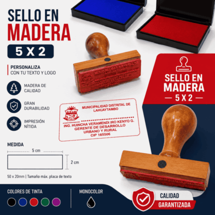 Sellos de madera 5x2 cm